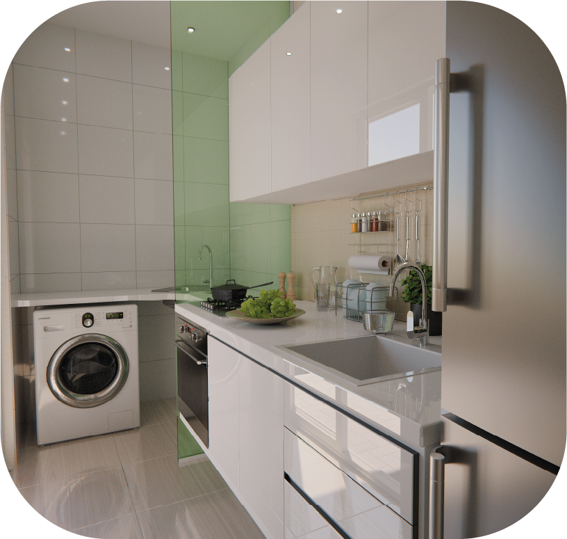 Cozinha planejada do Residencial Origem West